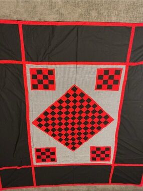 Black & Red Checkerboard Quilt
